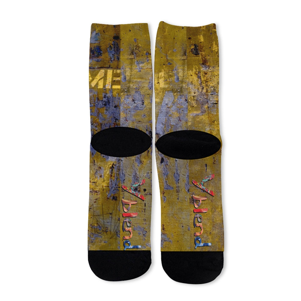 Scrapes in Yellow Long Socks